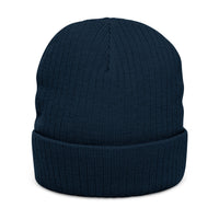 Embroidered Ribbed Knit Beanie - VIREA