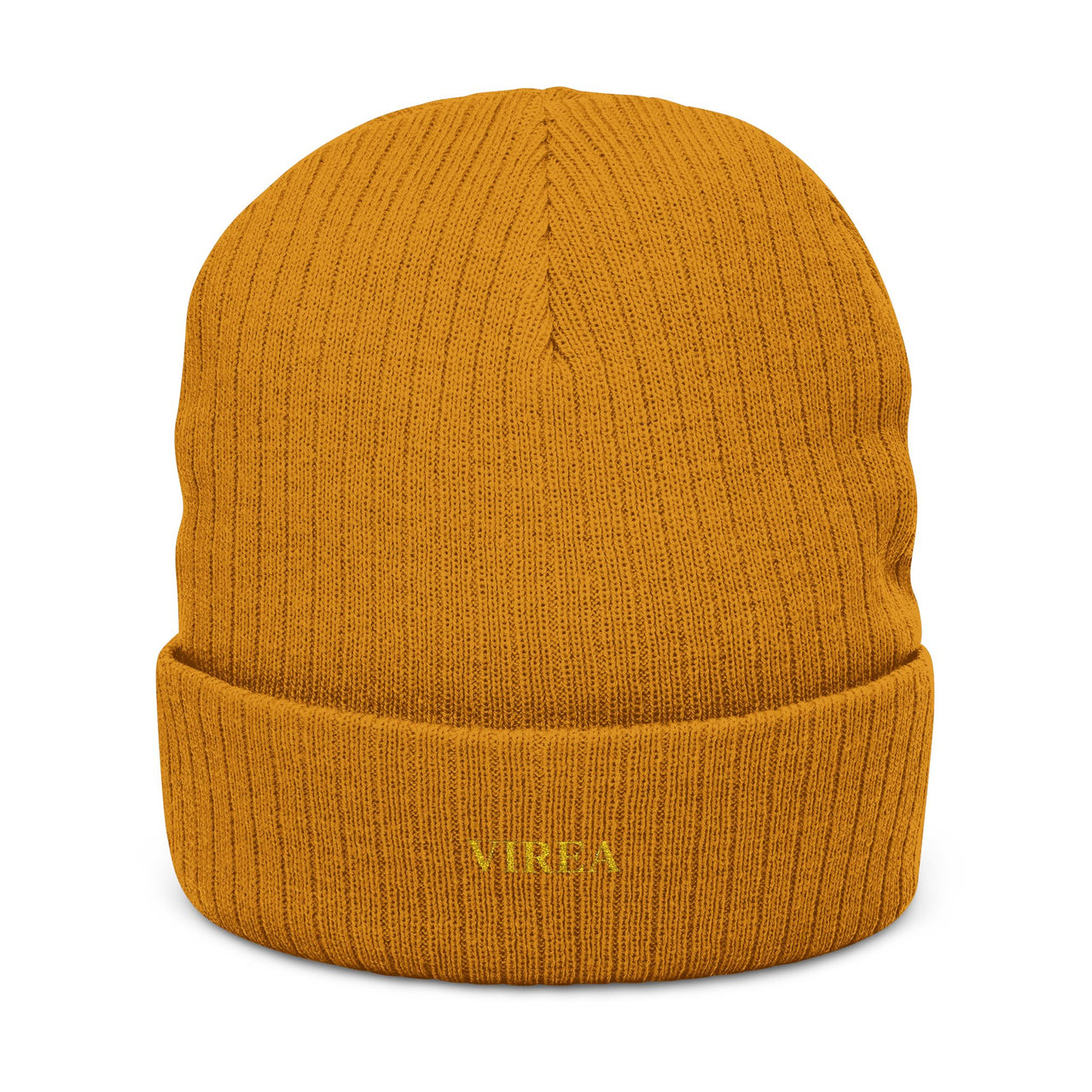 Embroidered Ribbed Knit Beanie - VIREA