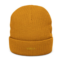 Embroidered Ribbed Knit Beanie - VIREA