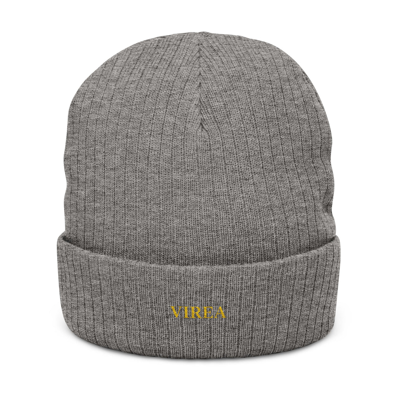 Embroidered Ribbed Knit Beanie - VIREA
