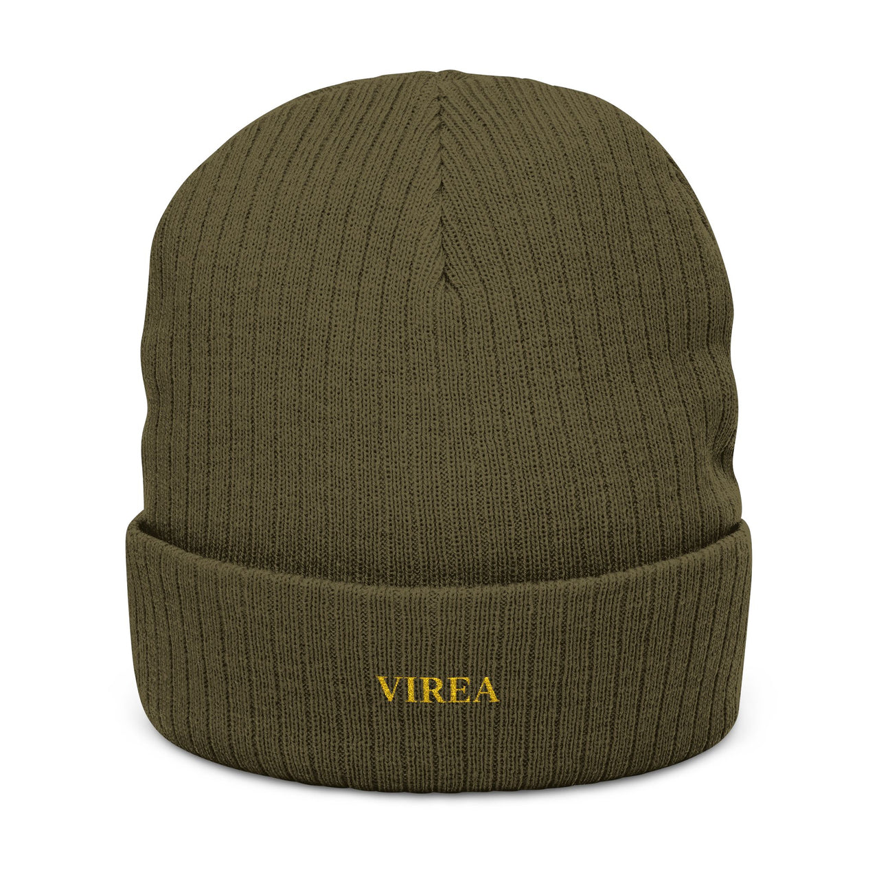 Embroidered Ribbed Knit Beanie - VIREA