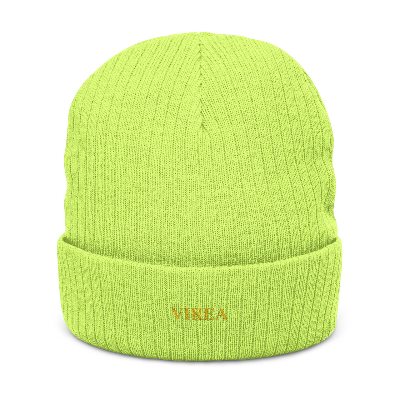Embroidered Ribbed Knit Beanie - VIREA