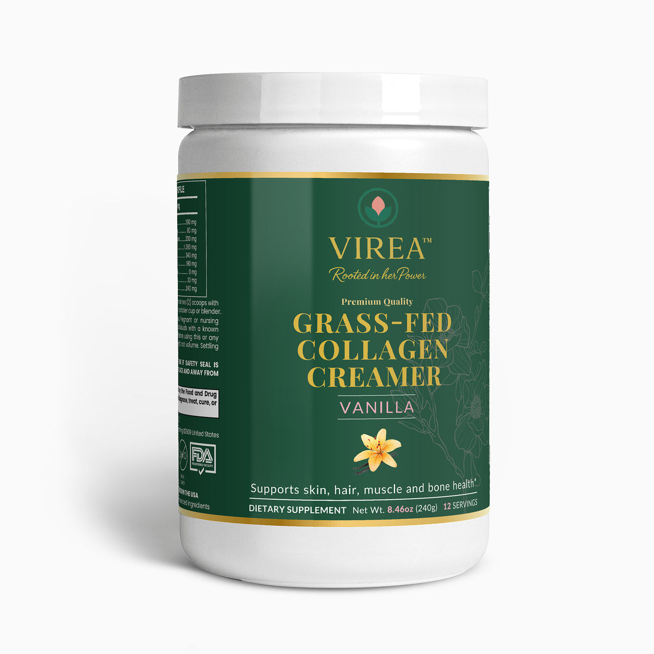 VIREA™ Grass-Fed Collagen Creamer – Vanilla