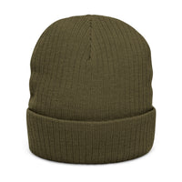 Embroidered Ribbed Knit Beanie - VIREA