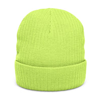Embroidered Ribbed Knit Beanie - VIREA