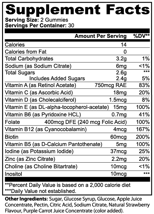 VIREA™ Multivitamin Strawberry Gummies – Adult Daily Wellness