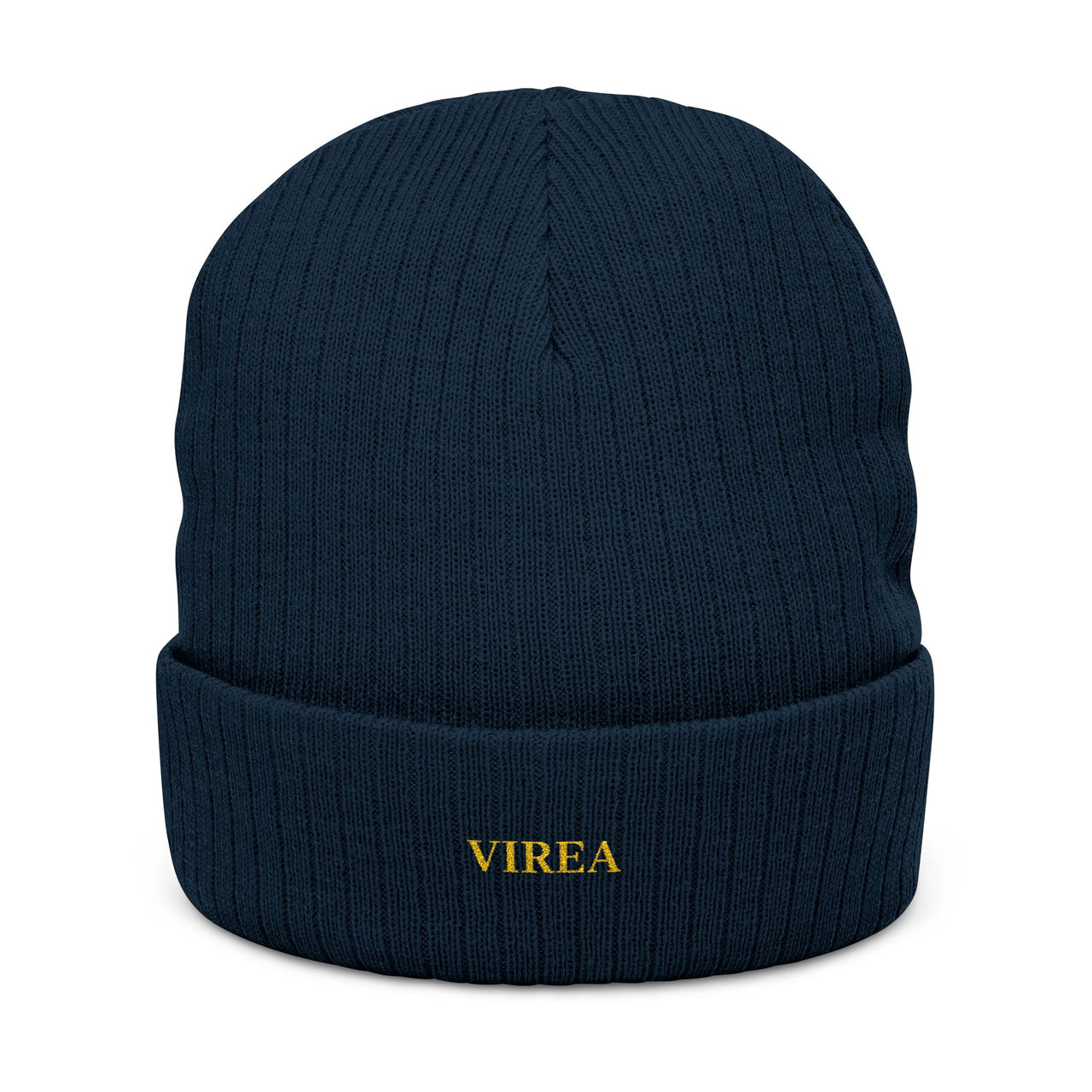 Embroidered Ribbed Knit Beanie - VIREA