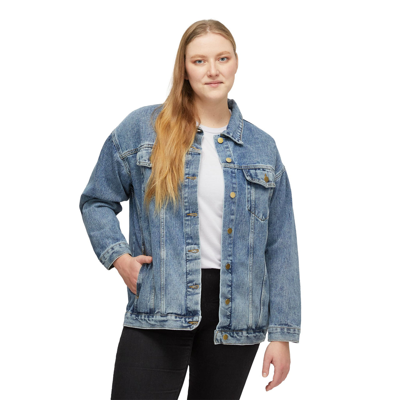 VIREA Women's Denim Jacket — "Rooted in Her Power" Graphic Jean Jacket.Rooted in her Power
