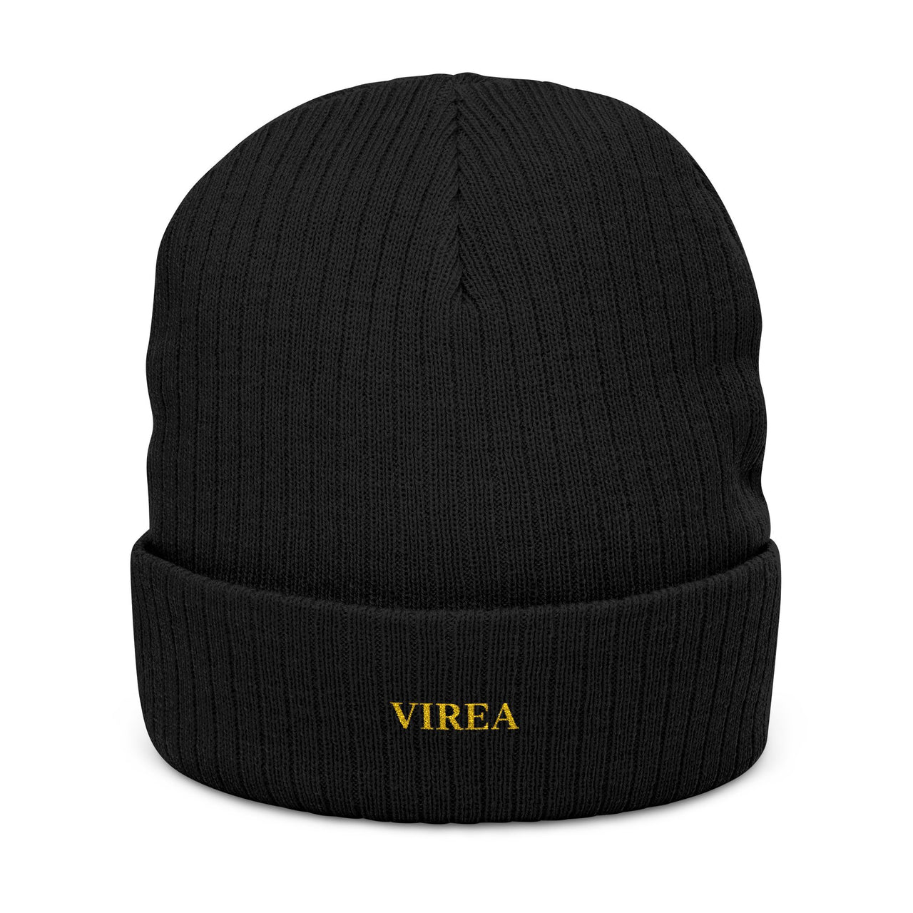 Embroidered Ribbed Knit Beanie - VIREA