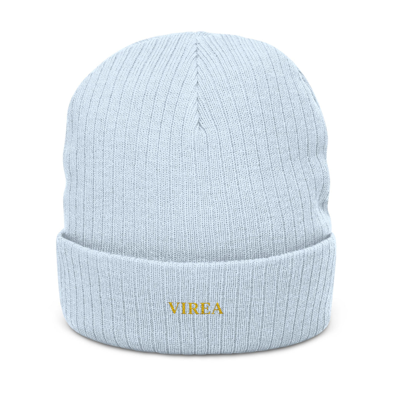 Embroidered Ribbed Knit Beanie - VIREA