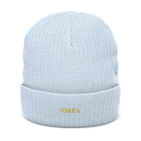 Embroidered Ribbed Knit Beanie - VIREA