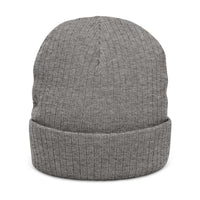 Embroidered Ribbed Knit Beanie - VIREA