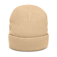Embroidered Ribbed Knit Beanie - VIREA